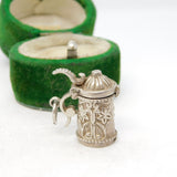 Sterling Silver Beer Stein Tankard Charm Pendant Vintage c1970