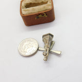 Sterling Silver Windmill Charm Pendant Vintage c1970