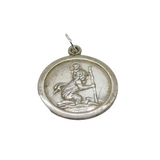 Sterling Silver St Christopher Travel Charm Pendant Vintage c1970