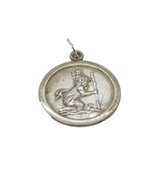 Sterling Silver St Christopher Travel Charm Pendant Vintage c1970