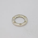 Sterling Silver 6 CZ Open Circle Charm Pendant Vintage c1970