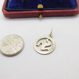 Sterling Silver Triskelion Symbol Charm Pendant Vintage c1970