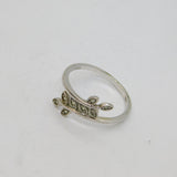Sterling Silver CZ Wrap Around Leaf Band Ring Contemporary c2000 Size N
