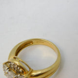 9ct Yellow Gold White Sapphire Set Cluster Ring Vintage 2007 Birmingham