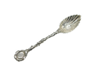 Victorian Cast Sterling Silver Floral Pattern Sugar Spoon Antique 1838 London
