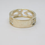 Sterling Silver Ichthys Pattern Identity Band Ring Vintage c1970 Size Q
