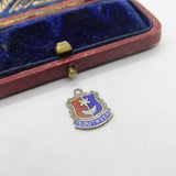 Sterling Silver and Enamel Southsea Travel Shield Charm Pendant Vintage c1970