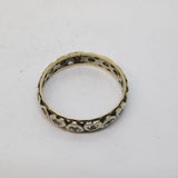 Art Deco 9ct Gold & Sterling Silver Paste Set Eternity Ring Antique c1930s