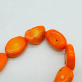 9ct Gold Clasp Pressed Amber Beaded Necklace Antique c1890 Victorian
