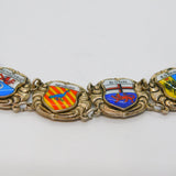 Silver Plated Germany Town/City Shield Panel Souvenir Bracelet Antique c1930's