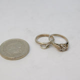 Sterling Silver Wedding & Engagement Ring Charm Pendant Vintage c1970