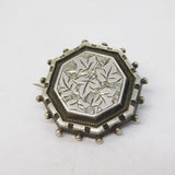 Victorian Sterling Silver Leaf Pattern Sweetheart Brooch Antique 1881 Bham