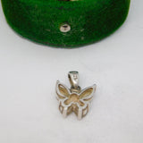 Sterling Silver Crystal Butterfly Charm Pendant Vintage c1970
