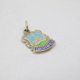 Sterling Silver Chesterfield Enamel Shield Souvenir Charm Pendant Vintage c1970