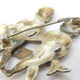 Sterling Silver Large Twins of Gemini Brooch Pin Vintage c1970s