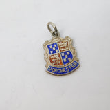 Sterling Silver Enamel Dorchester Shield Charm Pendant Vintage c1970