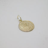 Sterling Silver Round St Christopher Travel Charm Pendant Vintage c1970