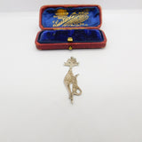Sterling Silver Alley Cat Silhouette Charm Pendant Vintage c1970