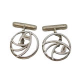 Scottish Pair of Sterling Silver Rennie Mackintosh Style Gents Cufflinks Vintage