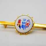 WW1 Period 9ct Gold & Enamel Flags of the Allies Brooch Antique c1914
