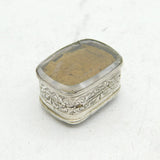 George III Sterling Silver & Crystal Mourning Vinaigrette Antique 1813 London
