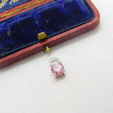 Sterling Silver and Pink Quartz Charm Pendant Vintage c1970
