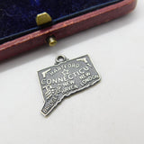 Sterling Silver State of Connecticut USA Charm Pendant Vintage c1970