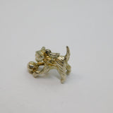 Sterling Silver Cat Playing With Toy Charm Pendant Vintage c1970