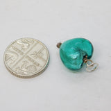 Sterling Silver Murano Glass Heart Charm Pendant Vintage c1970s
