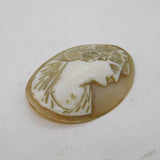 Victorian Carved Shell Cameo Lady in Profile Plaque Antique c1900s