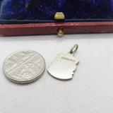 Sterling Silver and Enamel Travel Shield Exeter Charm Pendant Vintage c1970
