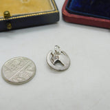Sterling Silver Horse Head in Horseshoe Charm Pendant Vintage c1970