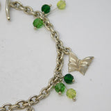 Sterling Silver Cable Link Charm Bracelet & Charms Vintage c1990 London
