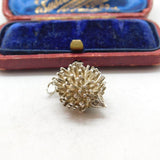 Sterling Silver Prickly Hedgehog Charm Pendant Vintage c1970