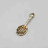 Sterling Silver Tennis Racket Charm Pendant Vintage c1970s