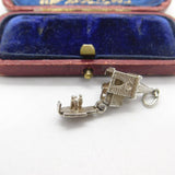 Sterling Silver Openable Church with Wedding Couple Charm Pendant Vintage c1970