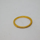 Sterling Silver Gilt CZ Narrow Stacking Band Ring Modern c2000 Size L 1/2