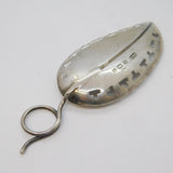 Victorian Sterling Silver Leaf Pattern Tea Caddy Spoon Antique 1901 Birmingham