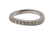 Sterling Silver Diamond Sweetheart Half Eternity Band Ring Vintage c1970 Size L
