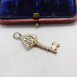 Sterling Silver 18th Birthday Key Charm Pendant Vintage c1970