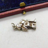 Sterling Silver Mysterious Figure Eating Figurine Charm Pendant Vintage c1970