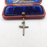 Sterling Silver Simple Crucifix Charm Pendant Vintage c1970