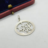 Sterling Silver 'I Love You' Outline Charm Pendant Vintage c1970