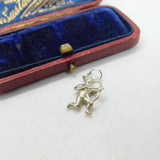 Sterling Silver Crouching Man with a Bow Charm Pendant Vintage c1970