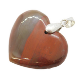 Sterling Silver Agate Heart Drop Charm Pendant Vintage c1970s