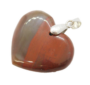 Sterling Silver Agate Heart Drop Charm Pendant Vintage c1970s