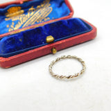 Sterling Silver Twisted Rope Band Ring With Essential Detail Vintage c1970