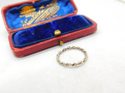 Sterling Silver Twisted Rope Band Ring With Essential Detail Vintage c1970