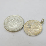 Sterling Silver Turquoise Set George V Threepence Charm Pendant Antique 1911
