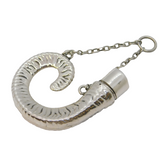 Victorian Sterling Silver Novelty Rams Horn Scent Bottle Antique 1890 Birmingham